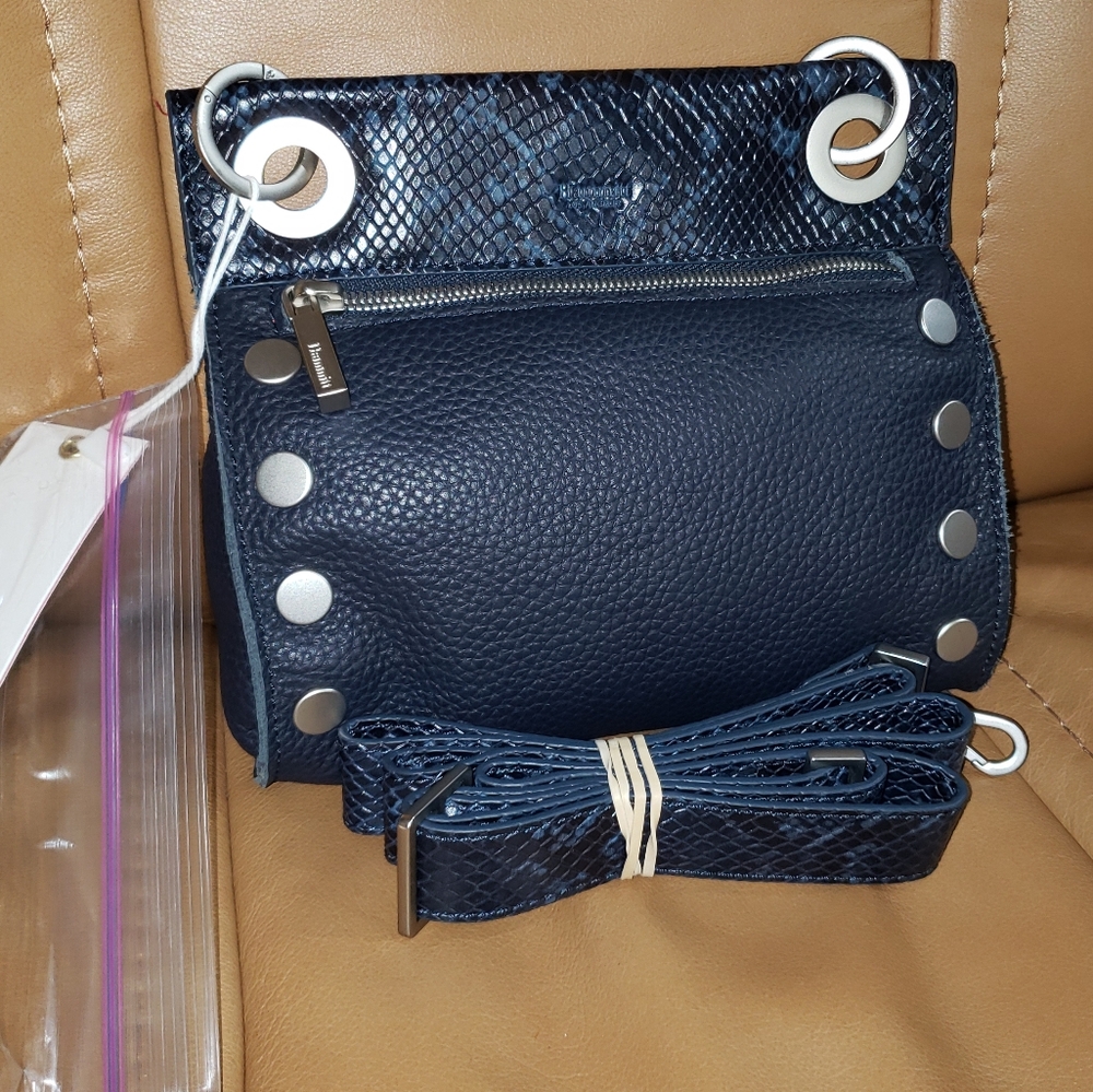 NWT Hammitt small Tony in Navy French Snake